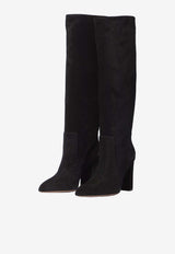 Paris Texas Anja 85 Suede Knee-High Boots Black PX2051-XV003-BLACK