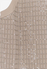 Brunello Cucinelli Sequin Sleeveless Top Beige M0T18HK500C8539_Beige_60002042