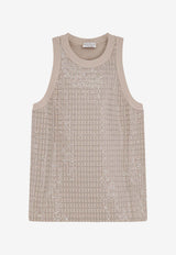 Brunello Cucinelli Sequin Sleeveless Top Beige M0T18HK500C8539_Beige_60002042