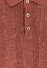 Brunello Cucinelli Linen Blend Polo T-shirt Pink M2L707815CYM65_Pink_60002044