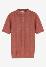 Brunello Cucinelli Linen Blend Polo T-shirt Pink M2L707815CYM65_Pink_60002044