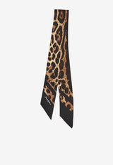 Dolce & Gabbana Leopard Print Silk Twill Scarf Brown FS215A-GDCF5-HN13M
