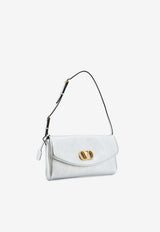 Valentino DeVain Laminated Leather Shoulder Bag Silver 8W0B0T31NVBS13_Silver_42176859