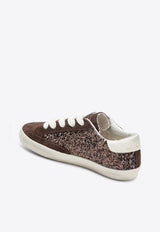Golden Goose DB Kids Girls Super-Star Suede and Glitter Sneakers Brown GYF00101F008660/T_GOLDE-55655