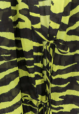 The Attico Tiger Print Maxi Kaftan Dress Yellow 260WBK00002CCC134PR166_BLACKYELLOW_54017439