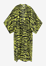 The Attico Tiger Print Maxi Kaftan Dress Yellow 260WBK00002CCC134PR166_BLACKYELLOW_54017439