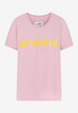 MM6 Maison Margiela Flocked Margie Print T-shirt Pink S62GD0212M20108224_OneColor_57986554