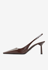 75 Leather Slingback Pointed Pumps