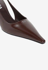 75 Leather Slingback Pointed Pumps