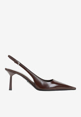75 Leather Slingback Pointed Pumps