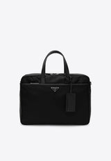 Prada Re-Nylon and Saffiano Leather Briefcase Black 2VE029OOO2DMH/T_PRADA-F0002