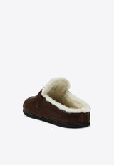 Prada Suede Leather Flat Mules Brown 1R548OZF10JFT/T_PRADA-F0003