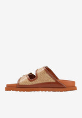 Arizona Two-Strap Raffia Sandals