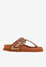 Gizeh Raffia Thong Sandals