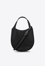Longchamp Small Le Foulonné Leather Shoulder Bag Black 10328021/T_LONG-001