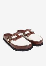 Boston Canvas and Leather Slippers
