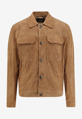 Hugo Boss Merfo Perforated Suede Jacket Brown 50558900264_Mediumbeige_44130310