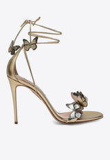Aquazzura Papillon 105 Metallic Leather Sandals Gold PPLHIGS0NPL/T_AQUA-SOG
