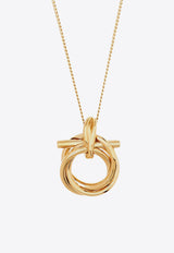 Ferragamo Twisted Gancini Pendant Necklace Gold 760551751631OROGIOVE_Gold_67481177