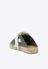 Off-White Arrow Faded Canvas Espadrille Sandals Black OMIB00AS26FAB001/S_OFFW-1001