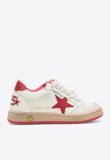 Golden Goose DB Kids Boys Ball Star Leather Sneakers White GYF00439F004247/T_GOLDE-10350