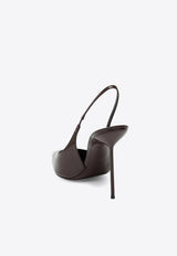 Paris Texas Lidia 105 Patent Leather Slingback Pumps Dark Brown PX913XVN01/T_PATEX-EB