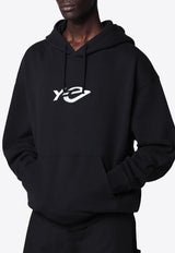 Y-3 Liquid Logo Print Hooded Sweatshirt Black KR1070CO/T_ADIDY-BLK