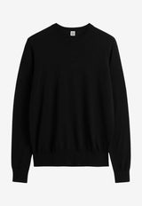 Toteme Fine Knit Wool Sweater Black 252WRT0469YA0190001_BLACK_70027352