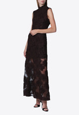 ROTATE 3D Flower Sleeveless Maxi Dress Brown 1162841667BCR2231/T_ROTAT-1667