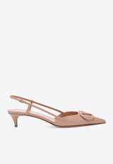 Valentino VLogo 50 Patent Leather Slingback Pumps Pink 9W2S0Q70DUW/T_VALE-GF9