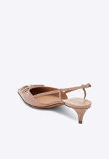 Valentino VLogo 50 Patent Leather Slingback Pumps Pink 9W2S0Q70DUW/T_VALE-GF9