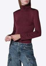 ROTATE High-Neck Satin Top with Scarf Burgundy 1161752694BCR2080/T_ROTAT-2694