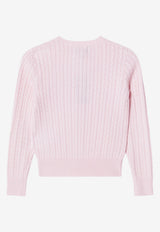 Polo Ralph Lauren Kids Girls Cable Knit Logo Cardigan Pink 313543047010CO/T_POLOR-HP