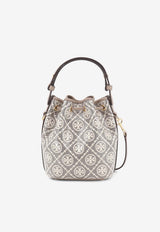 Tory Burch Mini T Monogram Coated Canvas Bucket Bag Taupe 182853200_CHARCOAL_66335881