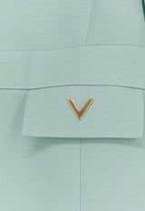 Valentino V Gold Crepe Couture Midi Dress Green 9B3VAL261CFC68_Celadon_70013908