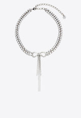 Self-Portrait Double Crystal Bow Choker Silver PF26606NSLSILVER_SILVER_70014485