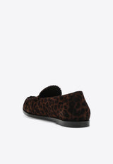 Aquazzura Leopard Print Suede Loafers Brown CLGFLAM0PLD/T_AQUA-ESP