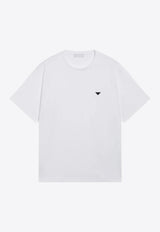 Prada Triangle Logo Boxy Crewneck T-shirt White UJN954OOO240/T_PRADA-F0009