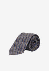 Ferragamo Interwoven Gancini Jacquard Silk-Tie Brown 351420794433MARRONE_Brown_67481141
