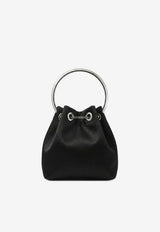 Jimmy Choo Bon Bon Satin Bucket Bag Black BONBONFUQBLACKSILVER_BLACKSILVER_67481154