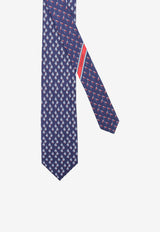 Ferragamo Nautica Print Silk Tie Navy 351447794598NAVY_NAVY_67481157