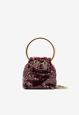 Jimmy Choo Micro Bonbon All-Over Sequins Bucket Bag Merlot MICROBONBONEZRDEEPMERLOTLIGHTGOLD_DEEPMERLOTLIGHTGOLD_67481159