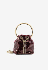 Jimmy Choo Micro Bonbon All-Over Sequins Bucket Bag Merlot MICROBONBONEZRDEEPMERLOTLIGHTGOLD_DEEPMERLOTLIGHTGOLD_67481159