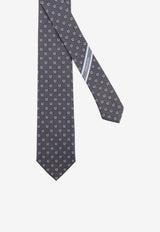 Ferragamo Gancini Jacquard Silk Tie Gray 351424794458GRIGIO_Gray_67481163