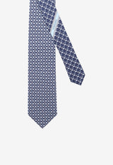 Ferragamo Frog Print Silk Tie Navy 351459794941NAVY_NAVY_67481169