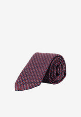Ferragamo Gancini Jacquard Silk Tie Multicolor 351420794432NAVYROSSO_NAVY ROSSO_67481172