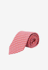 Ferragamo Frog Print Silk Tie Red 351459794944F.ROSSO_Arancio_67481175
