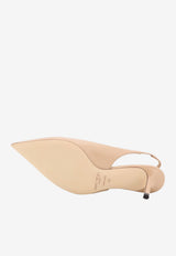 Jimmy Choo Love 65 Leather Slingback Pumps Biege LOVESB65CLFCHAI_CHAI_67481178