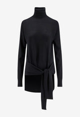 Toteme Turtleneck Wool Sweater with Scarf Black 254WRT0615YA0087001_BLACK_70041561