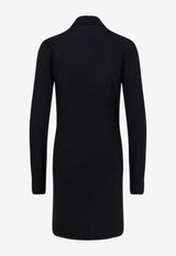 Toteme Turtleneck Wool Sweater with Scarf Black 254WRT0615YA0087001_BLACK_70041561